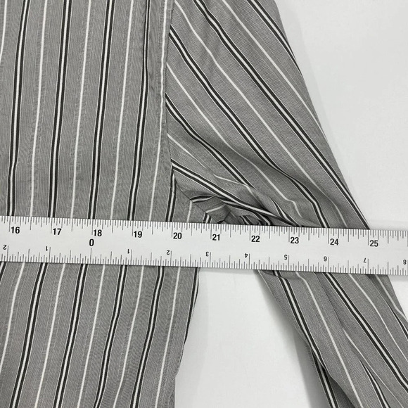 John Varvatos Shirt Mens 15.5 Gray Stripe Slim Fit Button Up Classic Long Sleeve - Picture 3 of 10